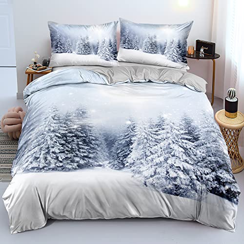 DXHOME Bettwäsche 220x240 3 teilig Weihnachten Winter Thema 3D Effekt Bettzeug Weiß Hellblau Mikrofaser Bettwäsche Merry Christmas für Paare Doppelbett mit Reißverschluss und 2 Kissenbezüge 80x80 cm DXHOME Bettwäsche 220x240 3 teilig Weihnachten Winter Thema 3D Effekt Bettzeug Weiß Hellblau Mikrofaser Bettwäsche Merry Christmas für Paare Doppelbett mit Reißverschluss und 2 Kissenbezüge 80x80 cm von DXHOME