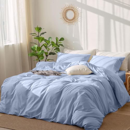 DXHOME Bettwäsche Baumwolle 200x200 Hellblau Uni Bettwäsche Set 3 Teilig Kuschelig Flauschige Bettwäsche Modern Einfach Weich Baumwolle Bettwäsche mit Reißverschluss und 2 Kissenbezüge 80x80 cm DXHOME Bettwäsche Baumwolle 200x200 Hellblau Uni Bettwäsche Set 3 Teilig Kuschelig Flauschige Bettwäsche Modern Einfach Weich Baumwolle Bettwäsche mit Reißverschluss und 2 Kissenbezüge 80x80 cm von DXHOME
