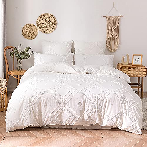DXHOME Getuftet Boho Bettwäsche 155x220cm Weiß Geometrische Kariert Bettwäsche Böhmen Style Weiche Mikrofaser Aesthetic für Frauen Mädchen Bettbezug mit Reißverschluss und 2 Kissenbezüge 80 x 80cm DXHOME Getuftet Boho Bettwäsche 155x220cm Weiß Geometrische Kariert Bettwäsche Böhmen Style Weiche Mikrofaser Aesthetic für Frauen Mädchen Bettbezug mit Reißverschluss und 2 Kissenbezüge 80 x 80cm von DXHOME