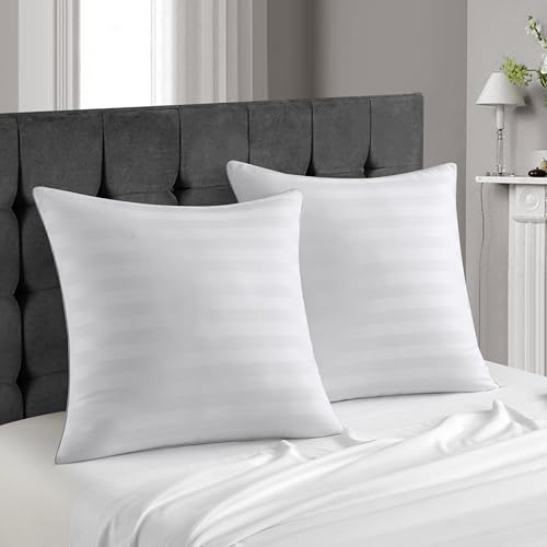 DXHOME Kopfkissen 80x80 cm 2er Set Kissen 80x80 Luxus-Kopfkissen bequem weich hypoallergen für Rückenschläfer Seitenschl äfer am Bauch fest und stützend Atmungsaktiv et Weich Kissen (Weiß) von DXHOME