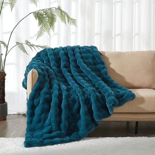 DXHOME Kuscheldecke 150x200 Flauschig Decke Fleecedecke Weich Warme Super Soft Flauschige Decke Gemütlicher Überwurf Für Bett und Couch (Petrol Blau, 150x200cm) von DXHOME