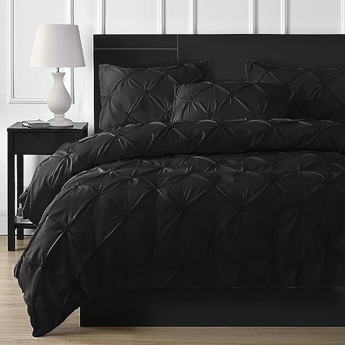 DXHOME Pintuck Bettwäsche 200x220 Schwarz Deckenbezug Kuschelig Mikrofaser Wendebettwäsche Aesthetic Uni Doppelbett Bettbezug mit Reißverschluss und 2 Kissenbezüge 80 x 80cm DXHOME Pintuck Bettwäsche 200x220 Schwarz Deckenbezug Kuschelig Mikrofaser Wendebettwäsche Aesthetic Uni Doppelbett Bettbezug mit Reißverschluss und 2 Kissenbezüge 80 x 80cm von DXHOME