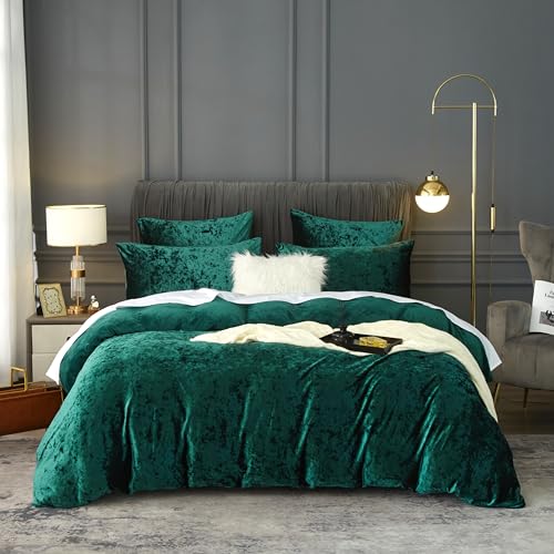 DXHOME Winter Bettwäsche 155x220cm Samt Grün Dunkelgrün Flauschige Plüsch Warme Fleece Deckenbezug Wendebettwäsche Doppelbett Bettbezug mit Reißverschluss und 2 Kissenbezüge 80 x 80cm DXHOME Winter Bettwäsche 155x220cm Samt Grün Dunkelgrün Flauschige Plüsch Warme Fleece Deckenbezug Wendebettwäsche Doppelbett Bettbezug mit Reißverschluss und 2 Kissenbezüge 80 x 80cm von DXHOME