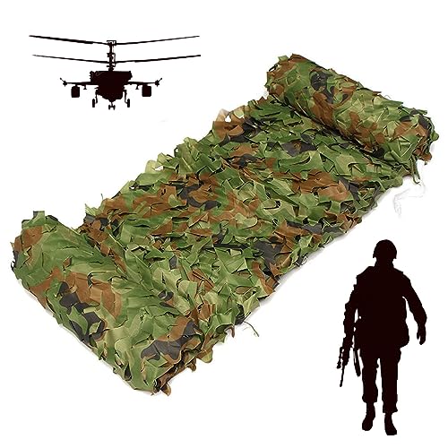 DXHYYM 1.5x2m 2x3m 2x10m 3x4m 4x5m Militär Tarnnetz Für Garten, Kinder, Höhle, Camping, Versteck, Jagd, Schießschirm, Camouflage Net Sonnenschutznetze (Size : 4x10m/13.1x32.8ft) von DXHYYM