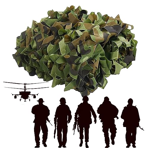 DXHYYM Militär-Jagd-Tarnnetz Camouflage Netz, Schattiernetz, Sichtschutz, Gartendekoration, Schießjalousien, Sonnenschutz, Tarnung Netz 1.5x2m 3x2m 4x5m 5x6m 7x7m 8x10mm (Size : 2x7m/6.5x22.9ft) von DXHYYM