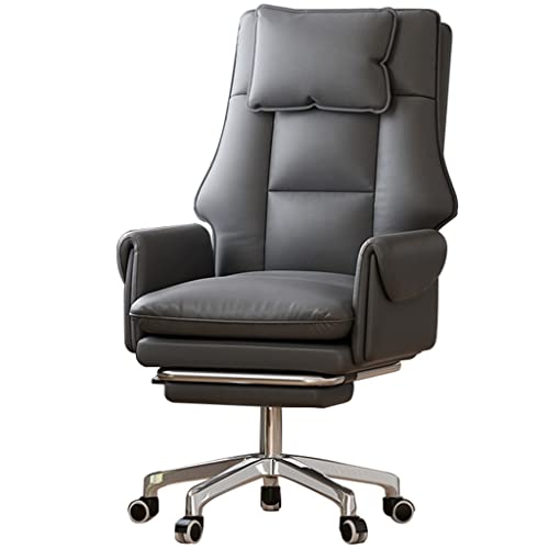 Chefsessel 150 Kg Belastbarkeit Stilvoll, Funktional Und Komfortabel Bürsaostuhl, 360° Drehung Computerstuhl, Ergonomische Armlehne Kopfstütze Executive Chairs ( Color : Dark grey , S : 64*105cm ) von DXIUMZHP