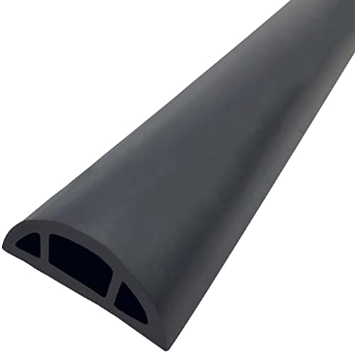 DXIUMZHP Boden Kabelbrücke Halbkreis Für Den Heimgebrauch Bodenkabelkanal， Weiches PVC-Material Einfacher Schnitt，Anti-Stepping Und Anti-Stress Mehrere Farben (Color : Black, Size : 1m) von DXIUMZHP