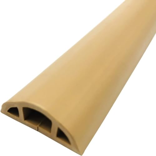 DXIUMZHP Boden Kabelbrücke Halbkreis Für Den Heimgebrauch Bodenkabelkanal， Weiches PVC-Material Einfacher Schnitt，Anti-Stepping Und Anti-Stress Mehrere Farben (Color : Light Brown, Size : 1m) von DXIUMZHP