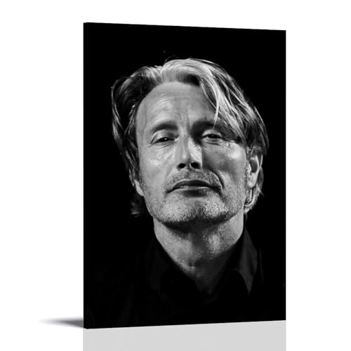 DXLFHG Mads Mikkelsen Modernes, wasserdichtes Poster, Wanddekoration, einzigartige Heimdekoration, tolles Andenken für Jubiläen und Geburtstage, Rahmenstil: 20 x 30 cm von DXLFHG