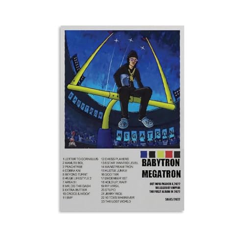 DXLFHG MegaTron-BabyTron Album, modernes wasserdichtes Poster, Wanddekoration, einzigartige Heimdekoration, tolles Andenken für Jubiläen und Geburtstage, ungerahmt, 30 x 45 cm von DXLFHG