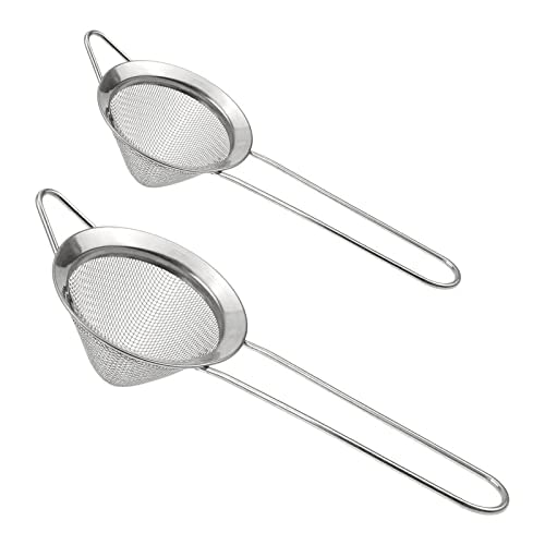 DXLing 2 Stück Edelstahl Kegelförmiges Cocktailsieb 2 Größen Konisches Sieb Und Küchensieb Feinmaschig Sieb Teesieb mit Griff für Tees Getränke Cocktails Mehl Zucker Gewürze und Kräuter DXLing 2 Stück Edelstahl Kegelförmiges Cocktailsieb 2 Größen Konisches Sieb Und Küchensieb Feinmaschig Sieb Teesieb mit Griff für Tees Getränke Cocktails Mehl Zucker Gewürze und Kräuter von DXLing