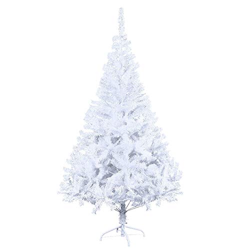 EINFEBEN Weihnachtsbaum künstlich, 180CM Christbaum, Schwer Entflammbar, PVC Weihnachten Baum, Schnellaufbau Tannenbaum mit 650 Spitzen Weiß von DXQ