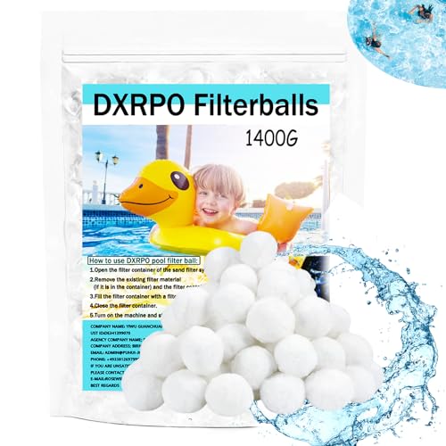 DXRPO Filterbälle Pool, 1400g Filterballs für Sandfilteranlagen, Filterballs Kann 50 kg Filtersand Ersetzen, für Sandfilteranlage Schwimmbad, Filterpumpe, Poolreinigung Zubehör. (Weiß) von DXRPO
