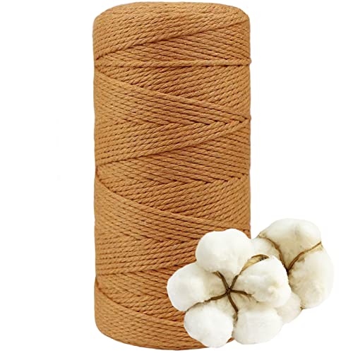 DXRPO Makramee Garn 2mmx220m, Baumwollgarn Makramee, Macrame Cord für DIY Makramee Wandbehang, Makramee Blumenampel, Boho Weihnachten Deko, Geschenke für Gute Freunde, Pflanze Aufhänger, Dunkelbraun von DXRPO