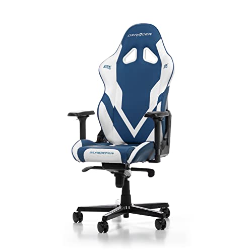 DXRacer (das Orginal Gladiator G001 Gaming Stuhl, Kunstleder, Blau-weiß, 200 cm, < 200 cm von DXRacer