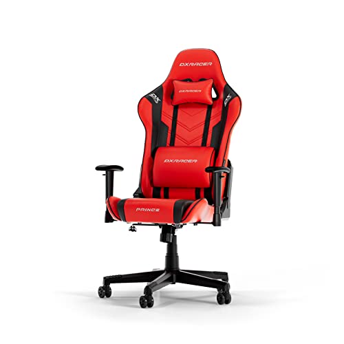 DXRacer PRINCE L Rot & Schwarz PVC Leder das Orginal Gaming Stuhl von DXRacer