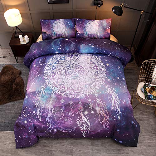 3D Galaxy Traumfänger Sparkling Star Psychedelic Space Duvet Quilt Und Kissenbezug für Kinder, Jungen, Mädchen Bettwäsche-Set (135 x 200 cm) von DXSX
