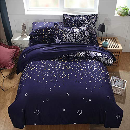 Bettbezug Set Nebula Galaxy Stars Mikrofaser Duvet Bettbezug Kissenbezug Bettwäsche Set (Stil #3, 150 x 200 cm) von DXSX