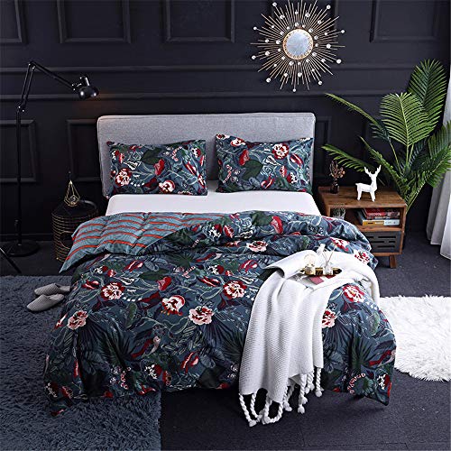 DXSX Bettwäsche Mode Minimalistischer Nordischen Stil Bettbezug + Kissenbezug Bettwäsche-Set (Blume, 135 x 200 cm) von DXSX