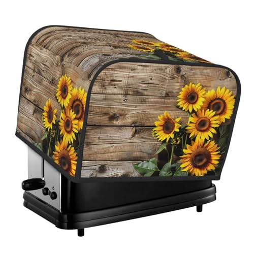 DXTKWL Toaster-Abdeckung, 4 Scheiben, Retro-Sonnenblume, aus Holz, wasserdicht, mit Aufhängeschlaufe, Brotbacker, Toaster-Abdeckung für Küche DXTKWL Toaster-Abdeckung, 4 Scheiben, Retro-Sonnenblume, aus Holz, wasserdicht, mit Aufhängeschlaufe, Brotbacker, Toaster-Abdeckung für Küche von DXTKWL