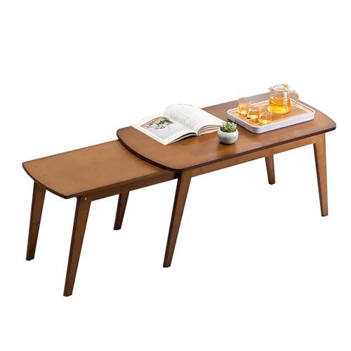 DXYDZSWD Ausziehbarer Sofa-Beistelltisch, einfacher Teetisch for kleine Wohnungen, Wohnzimmer-Couchtisch aus massivem Holz, for Esstisch mit Erkerfenster im Wohnzimmer (Color : B) von DXYDZSWD