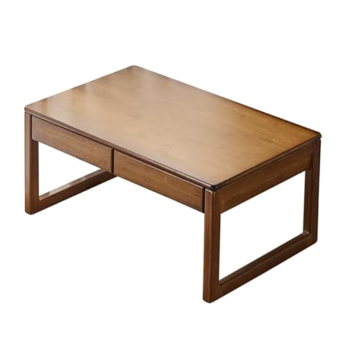DXYDZSWD Couchtisch, japanischer niedriger Sitztisch, Massivholz-Esstisch/Tatami-Tisch, Arbeitstisch mit Schubladen/Teetisch/Freizeittisch (Color : A, Size : 80x50x35cm) von DXYDZSWD