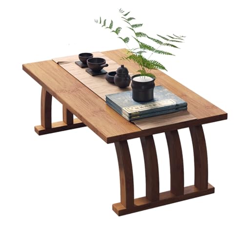 DXYDZSWD Couchtisch, niedriger Teetisch aus Bambus im japanischen Stil, Computertisch, for Sitzen auf dem Boden, Schlafzimmer, Erkerfenster(39.4x14.6x12.2in) von DXYDZSWD