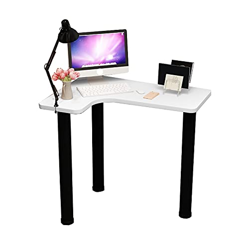 DXYDZSWD Ecktisch, Kleiner Computertisch for Wohnungen, (MDF + Stahlrahmen) L-förmiger Schreibtisch, for Wohnzimmer, Schlafzimmer, Arbeitszimmer(C) von DXYDZSWD