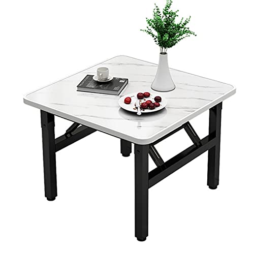DXYDZSWD Foldable Square Coffee Table, Household MDF+Carbon Steel Bracket Study Desk, for Living Room, Bedroom Balcony (H53CM)(A,60cm) von DXYDZSWD