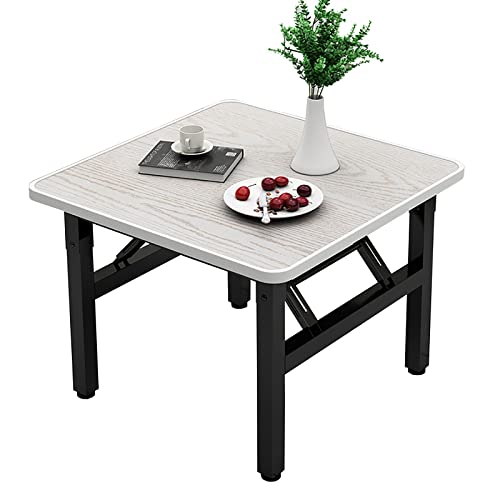 DXYDZSWD Foldable Square Coffee Table, Household MDF+Carbon Steel Bracket Study Desk, for Living Room, Bedroom Balcony (H53CM)(B,80cm) von DXYDZSWD