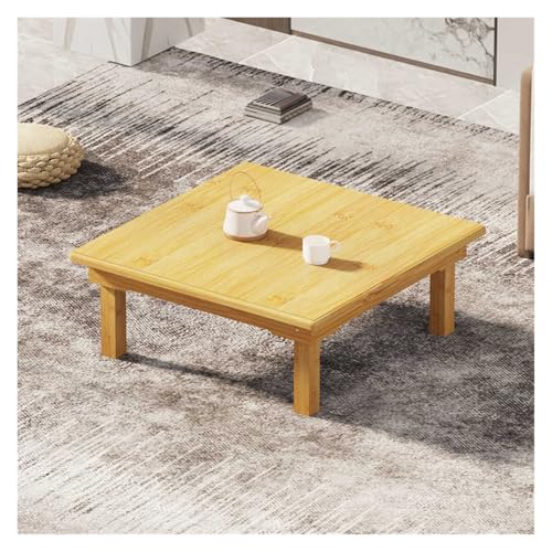 DXYDZSWD Klappbarer Esstisch, quadratischer niedriger Couchtisch aus Bambus im japanischen Stil, Computertisch, for Sitzen auf dem Boden, Schlafzimmer, Erkerfenster(60x60x47cm) von DXYDZSWD