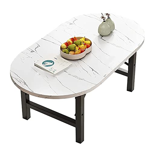 DXYDZSWD Klapptisch, ovaler Couchtisch im Wohnzimmer, japanischer Esstisch, Schlafzimmer-Freizeittisch, tragbarer Picknicktisch im Freien(B,100cm) von DXYDZSWD