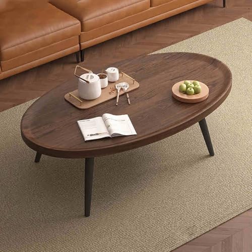 DXYDZSWD Ovaler Sofa-Beistelltisch, nordischer Leichter Luxus-Couchtisch, Massivholz + Beine aus Kohlenstoffstahl, for kleines Wohnzimmer/Schlafzimmer in Einer Wohnung(A,100x60x38cm) von DXYDZSWD