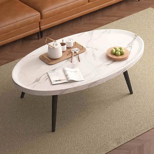 DXYDZSWD Ovaler Sofa-Beistelltisch, nordischer Leichter Luxus-Couchtisch, Massivholz + Beine aus Kohlenstoffstahl, for kleines Wohnzimmer/Schlafzimmer in Einer Wohnung(D,100x60x38cm) von DXYDZSWD