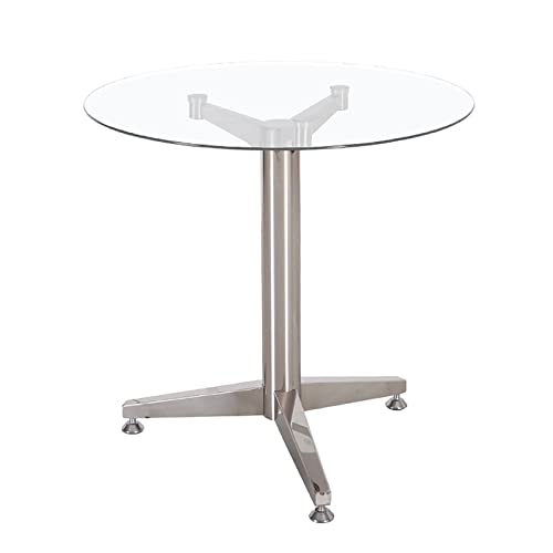 DXYDZSWD Runder Couchtisch, Esstisch aus gehärtetem Glas, einfacher Verhandlungstisch for die Freizeit, for Rezeption, Café, Milchteeladen (Φ70 x 72 cm)(A) von DXYDZSWD