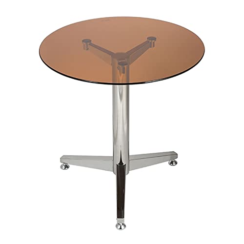 DXYDZSWD Runder Couchtisch, Esstisch aus gehärtetem Glas, einfacher Verhandlungstisch for die Freizeit, for Rezeption, Café, Milchteeladen (Φ70 x 72 cm)(C) von DXYDZSWD