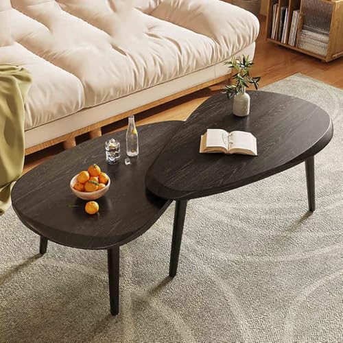 DXYDZSWD Sofa-Beistelltisch-Set, Couchtisch for Ineinanderstapeln im Wohnzimmer (MDF + Eisenbeine), Freizeit-Teetisch, for den Balkon Einer kleinen Wohnung(D) von DXYDZSWD
