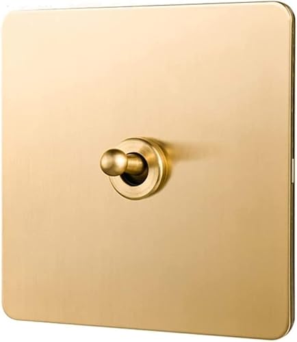 Antiker Kippschalter, Schalttafel aus Massivholz, Control Licht Luxus Messing Wand Schalter Hause Verdeckte Hebel Schalter Ein Offen Dual86 Typ Zwischen(1 Gang) von DXZXDJIU