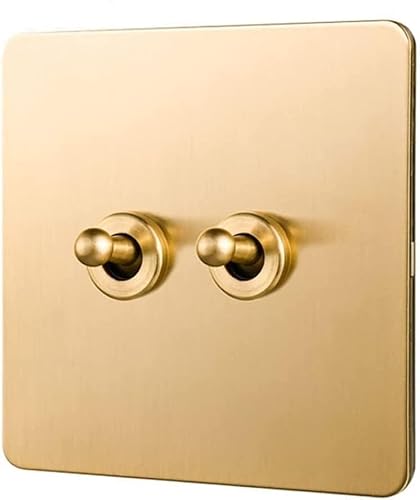 Antiker Kippschalter, Schalttafel aus Massivholz, Control Licht Luxus Messing Wand Schalter Hause Verdeckte Hebel Schalter Ein Offen Dual86 Typ Zwischen(2 Gang) von DXZXDJIU