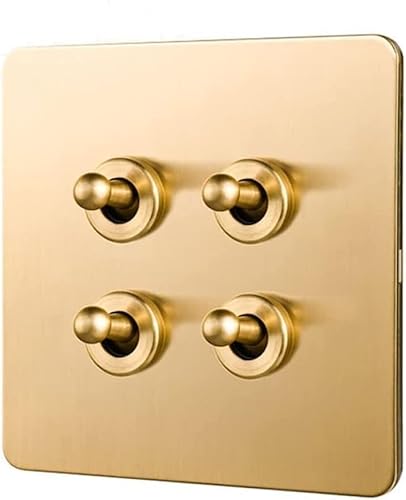 Antiker Kippschalter, Schalttafel aus Massivholz, Control Licht Luxus Messing Wand Schalter Hause Verdeckte Hebel Schalter Ein Offen Dual86 Typ Zwischen(4 Gang) von DXZXDJIU