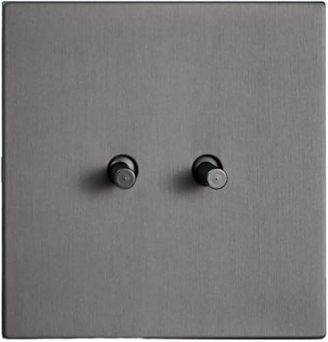 Antiker Kippschalter, Schalttafel aus Massivholz, Edelstahl Panel Hebel 86 Typ Kippschalter Lampe Schalter Handgemachte Dual Control Wand Kippschalter(2 Gang) von DXZXDJIU