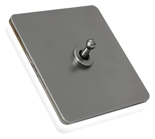 Antiker Kippschalter, Schalttafel aus Massivholz, Massives Messing 86 Typ Europäischer Innenschalter Panel 2-Wege Einzel-Doppelsteuerung Lichthebelschalter(1 Gang) von DXZXDJIU