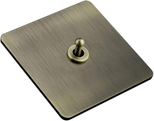 Antiker Kippschalter, Schalttafel aus Massivholz, Schalter Handgefertigt Ein Offener Dual Control Solid Copper 10A Wand Kippschalter Lichtschalter Antik 86 Typ Hebel(1 Gang) von DXZXDJIU