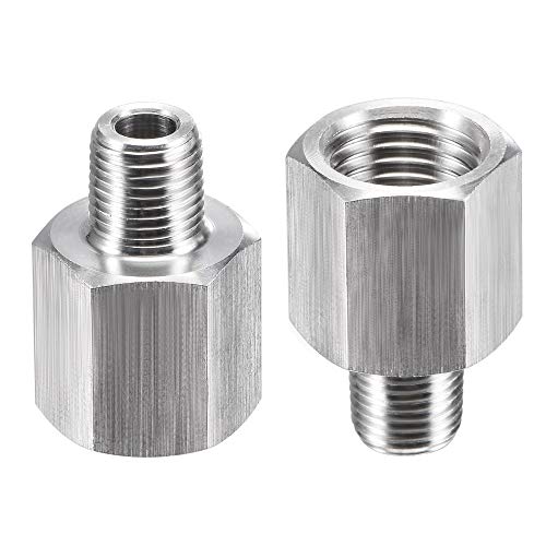 DXZXDJIU Edelstahl-NPT-Rohrverschraubung, Reduzieradapter for Wasser-, Öl-, Luftdruckmesser und Temperatursensor – 2er-Pack(1/8" NPT x 1/4" NPT) von DXZXDJIU