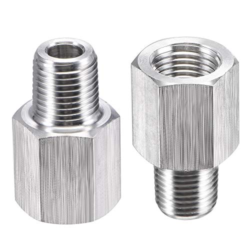 DXZXDJIU Edelstahl-NPT-Rohrverschraubung, Reduzieradapter for Wasser-, Öl-, Luftdruckmesser und Temperatursensor – 2er-Pack(1/8" NPT x 1/8" NPT) von DXZXDJIU