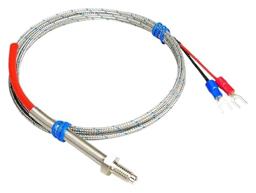 DXZXDJIU Hochpräziser Thermoelement-Temperatursensorfühler Typ K/E mit M6-Gewinde – Hochtemperatursensor aus federbelastetem Edelstahl(E Type 2 Meter) von DXZXDJIU