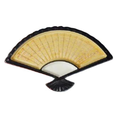 DXZXDJIU Kreativer Teigtaschenteller aus Keramik – Teller for gedämpfte Teigtaschen, Garnelen, Sushi und Snacks mit Fach for Dip-Sauce(Yellow) von DXZXDJIU