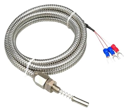 DXZXDJIU PT100-Temperatursensor mit flexiblem Metallschlauchdesign – RTD-Sonde for genaue Messung der Motorlageroberfläche(M10*1 * 1 M) von DXZXDJIU