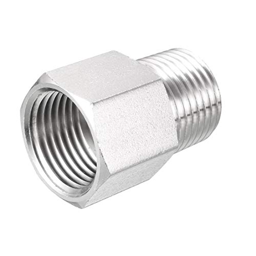 DXZXDJIU Sourcing map Reduzieradapter for Rohrverschraubungen aus Edelstahl – weiblich for Wasser-, Öl-, Luftdruckmessgerät(1/2 NPT x 1/2 G) von DXZXDJIU