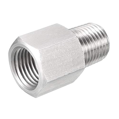 DXZXDJIU Sourcing map Reduzieradapter for Rohrverschraubungen aus Edelstahl – weiblich for Wasser-, Öl-, Luftdruckmessgerät(1/4 NPT x 1/4 G) von DXZXDJIU